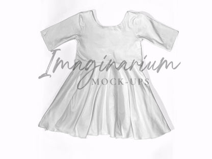 Lined Bodice 3/4 Length Sleeve Dress Mock Up, Realistic Clothing Mockup for Photoshop and Procreate