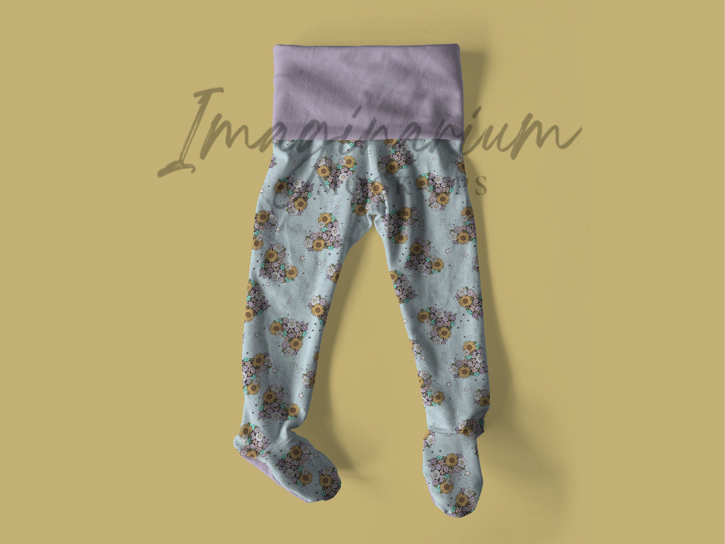 Footie Pants, Footed Baby Pants Mockup, Realistic Clothing Mock Up for Photoshop and Procreate