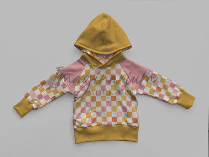 Hooded Raglan Knox Sweatshirt Mockup, Realistic Clothing Mock Up for Photoshop and Procreate