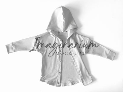Shacket Snap Front Hooded Tee Mock Up, Realistic Mockup for Photoshop and Procreate