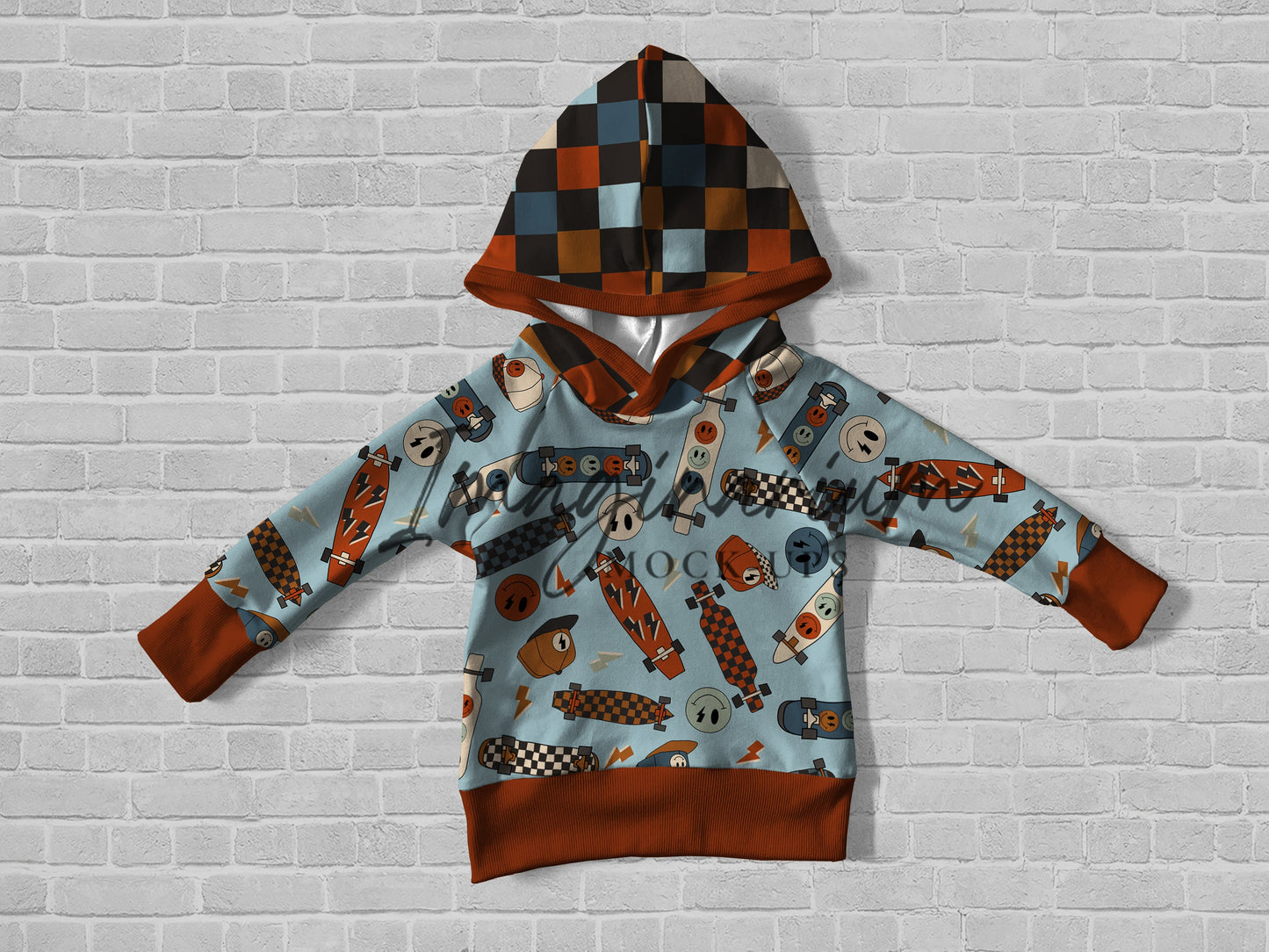 Raglan Lowland Hoodie Sweatshirt Mockup, Realistic Clothing Mock Up for Photoshop and Procreate