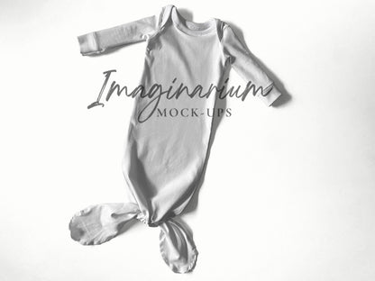 Lapneck Knotted Baby Gown Mock Up, Realistic Clothing Mockups for photoshop and Procreate
