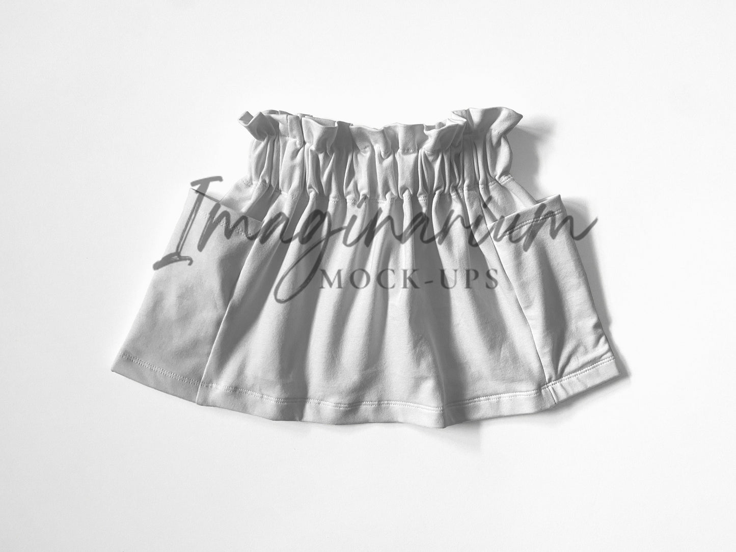 Paperbag Waist Pocket Skirt Mock Up, Realistic Mockup for Photoshop and Procreate
