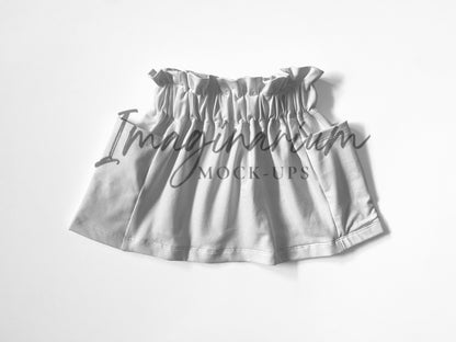 Paperbag Waist Pocket Skirt Mock Up, Realistic Mockup for Photoshop and Procreate