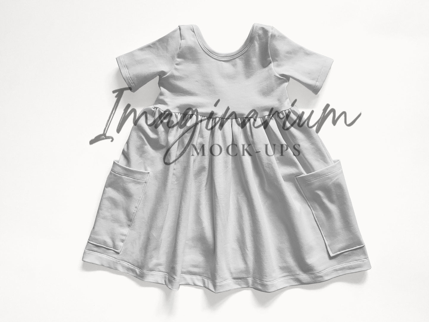 Short Sleeve Ellie Pocket Dress Mock Up, Realistic Clothing Mockup for Photoshop and Procreate